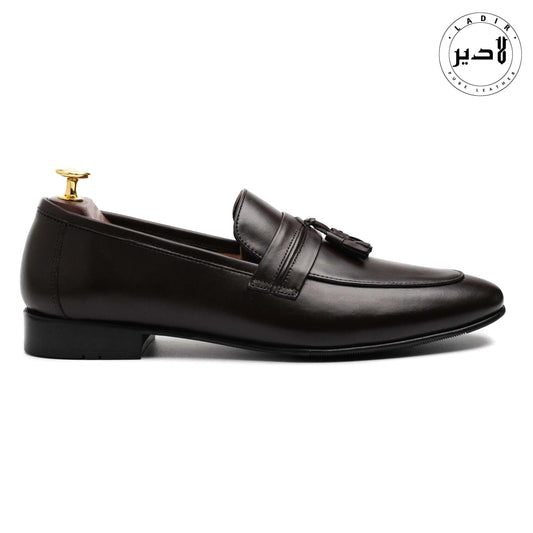 Side angle of BRUNO BROWN formal leather shoes for men, highlighting premium craftsmanship and sleek detailing.