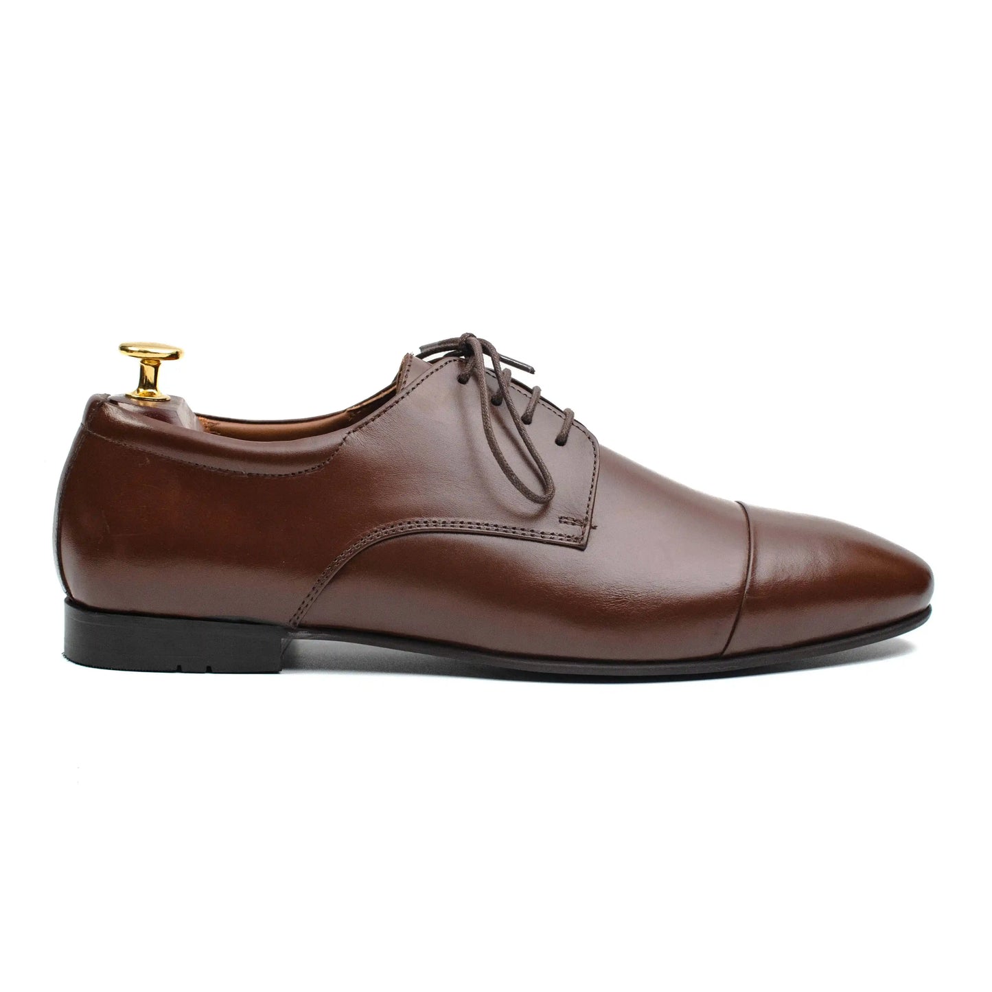 Side angle of Canali Brown formal leather shoes for men, highlighting premium craftsmanship and refined detailing.
