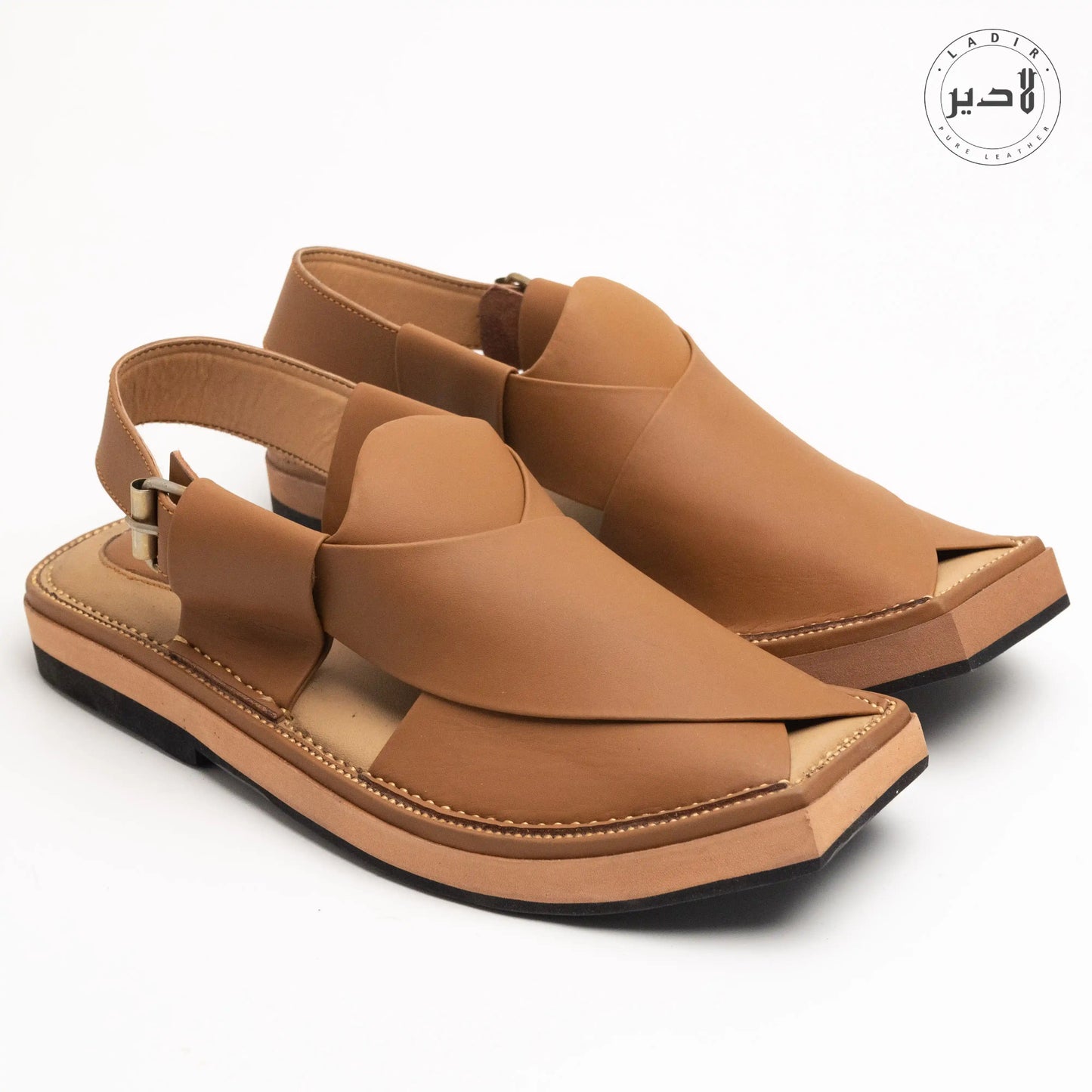 Handcrafted HEEL PERU Kaptaan Chappal made with premium Pakistani leather